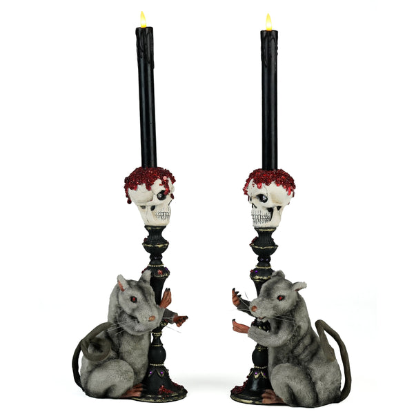 Load image into Gallery viewer, Katherine's Collection Rat Candlestick Holders Set of 2