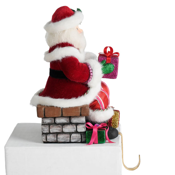 Load image into Gallery viewer, Katherine's Collection Santa on Chimney Stocking Holder
