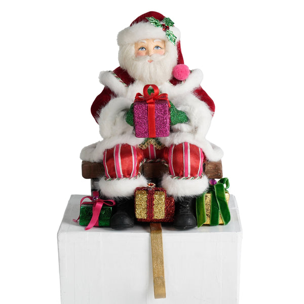 Load image into Gallery viewer, Katherine's Collection Santa on Chimney Stocking Holder