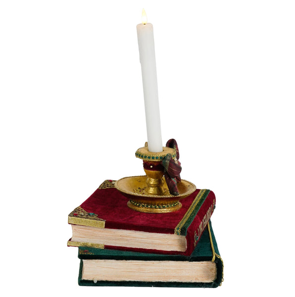 Load image into Gallery viewer, Katherine's Collection Stacked Books with Chamber Stick
