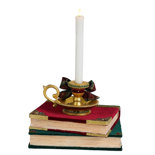 Load image into Gallery viewer, Katherine's Collection Stacked Books with Chamber Stick