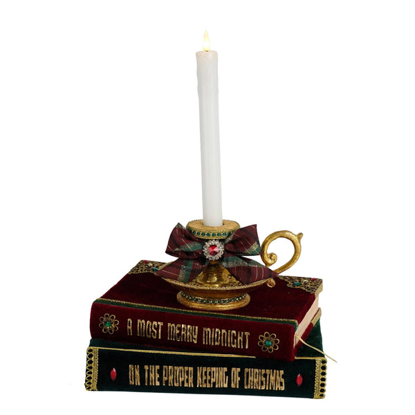 Load image into Gallery viewer, Katherine's Collection Stacked Books with Chamber Stick