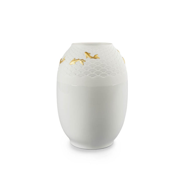 Load image into Gallery viewer, Lladro Koi Vase - Golden luster