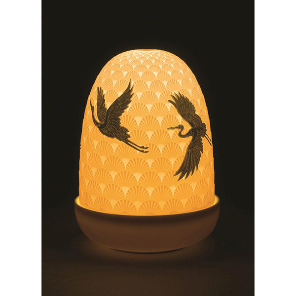 Load image into Gallery viewer, Lladro Cranes Dome Table Lamp