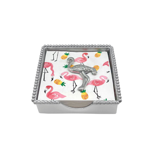 Load image into Gallery viewer, Mariposa Flamingo (4258) Beaded Napkin Box Set