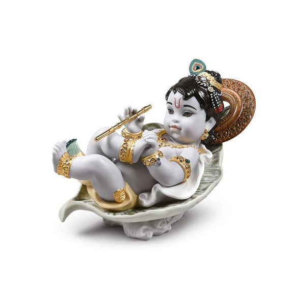 Load image into Gallery viewer, Lladro Krishna On Leaf Figurine