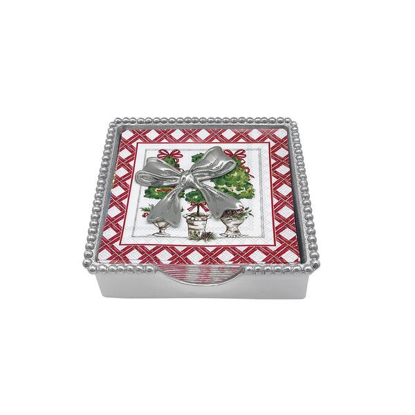 Load image into Gallery viewer, Mariposa Christmas Topiary Bow (5204) Beaded Napkin Box Set