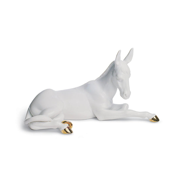 Load image into Gallery viewer, Lladro Donkey Nativity Figurine - Golden Lustre