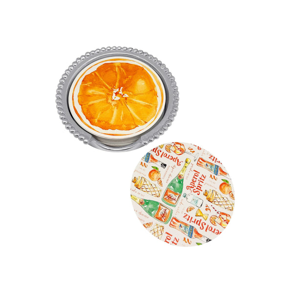 Load image into Gallery viewer, Mariposa Orange and Aperol Spritz Beaded Coaster Set