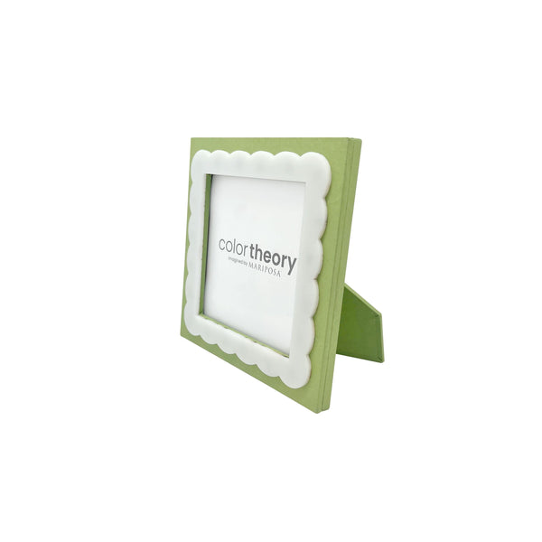 Load image into Gallery viewer, Mariposa Meadow Green Scallop 4x4 Frame