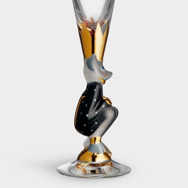 Load image into Gallery viewer, Orrefors Sparkling Devil Champagne Dark Gray