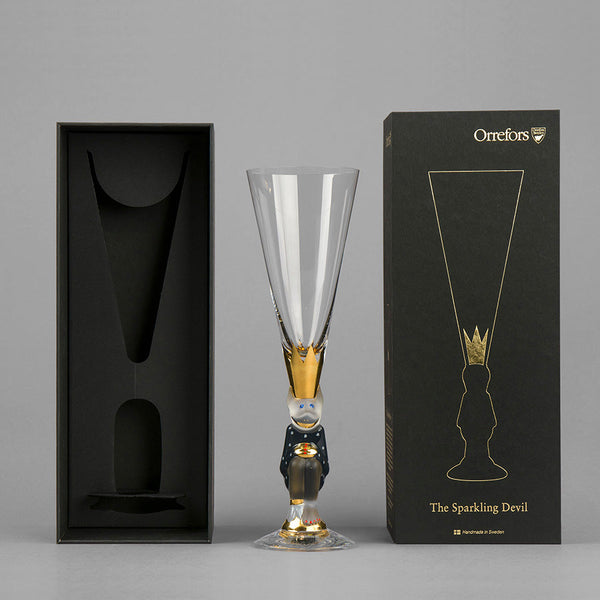 Load image into Gallery viewer, Orrefors Sparkling Devil Champagne Blue