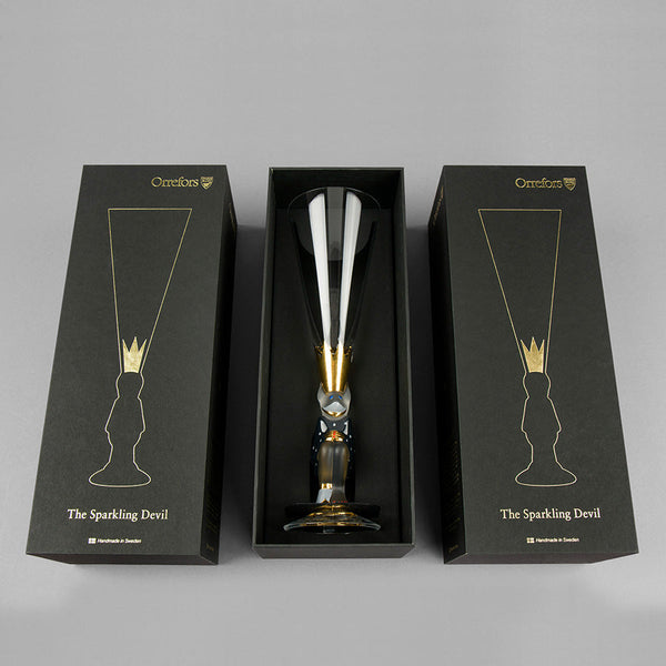 Load image into Gallery viewer, Orrefors Sparkling Devil Champagne Blue