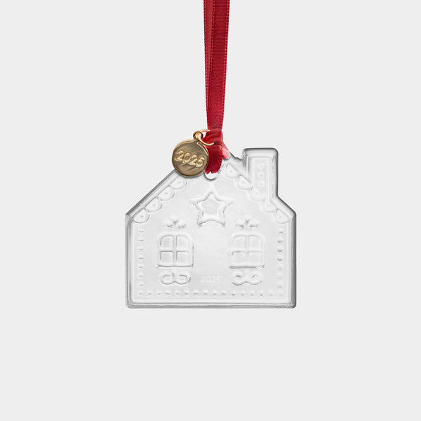 Load image into Gallery viewer, Orrefors 2025 Annual Holiday Ornament Gingerbread House - Clear