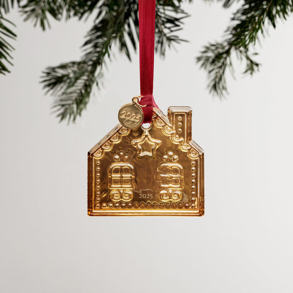 Load image into Gallery viewer, Orrefors 2025 Annual Holiday Ornament Gingerbread House - 21k Gold