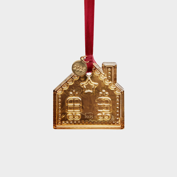 Load image into Gallery viewer, Orrefors 2025 Annual Holiday Ornament Gingerbread House - 21k Gold
