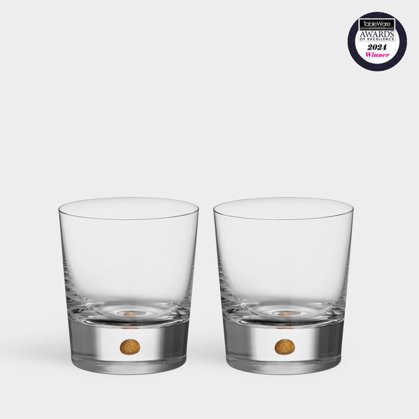 Load image into Gallery viewer, Orrefors Intermezzo Gold Double Old Fashioned - Set of 2