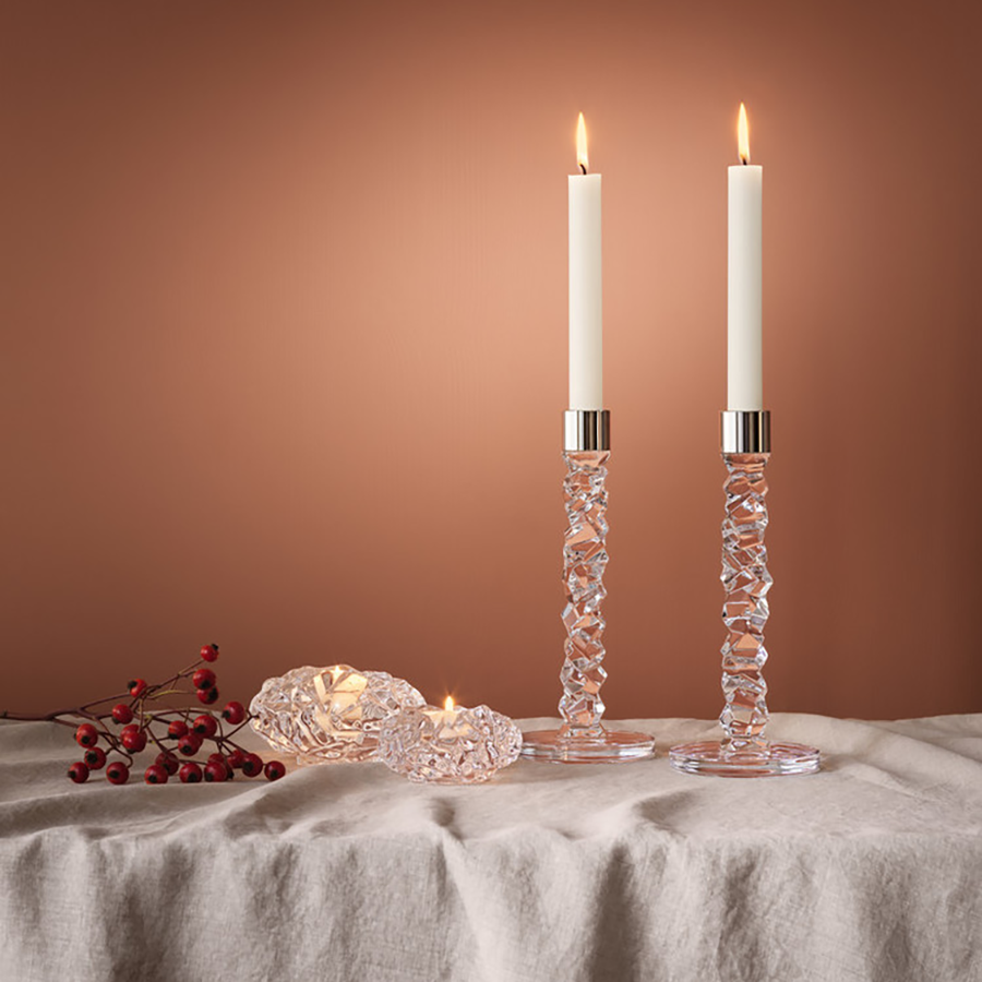 Orrefors Carat Candlestick Silver Large - Set of 2 – Lifelong Collectibles