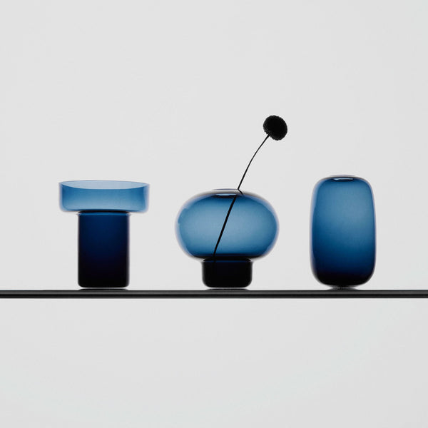 Load image into Gallery viewer, Orrefors Midsummer Vases Midnight Blue Mini Set Of 7 Ltd