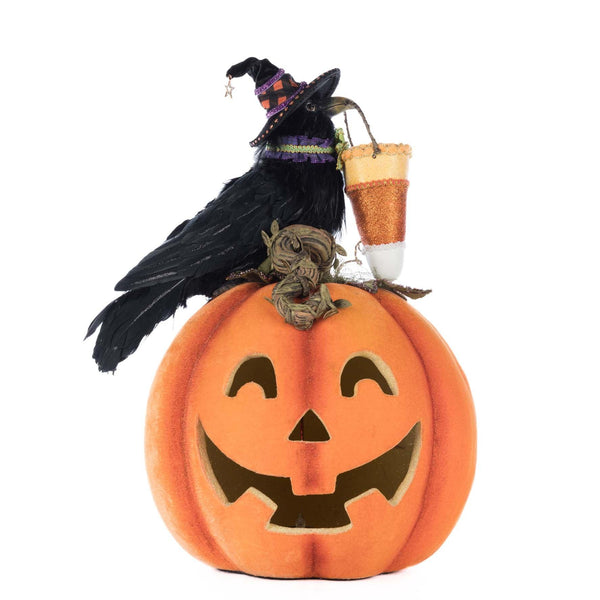 Load image into Gallery viewer, Katherine's Collection Crow with Pumpkin Tabletop