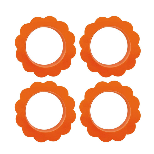 Load image into Gallery viewer, Mariposa Orange Scallop Napkin Ring Set of 4