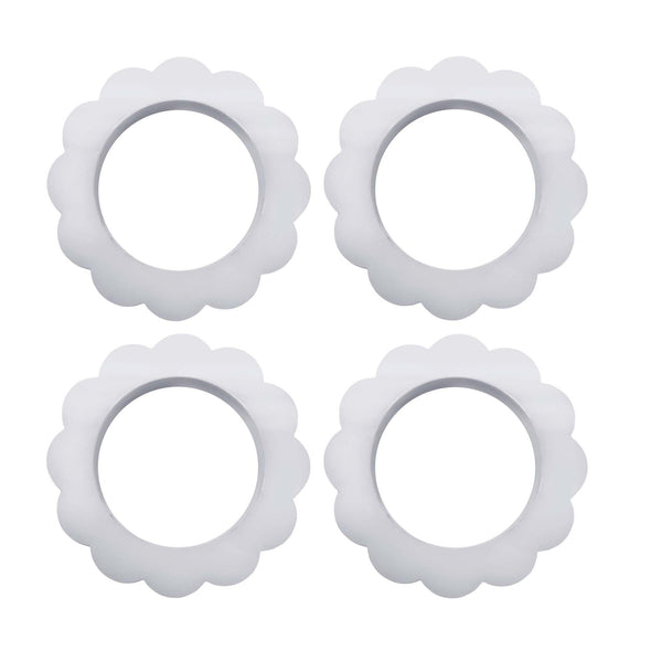 Load image into Gallery viewer, Mariposa White Scallop Napkin Ring Set of 4
