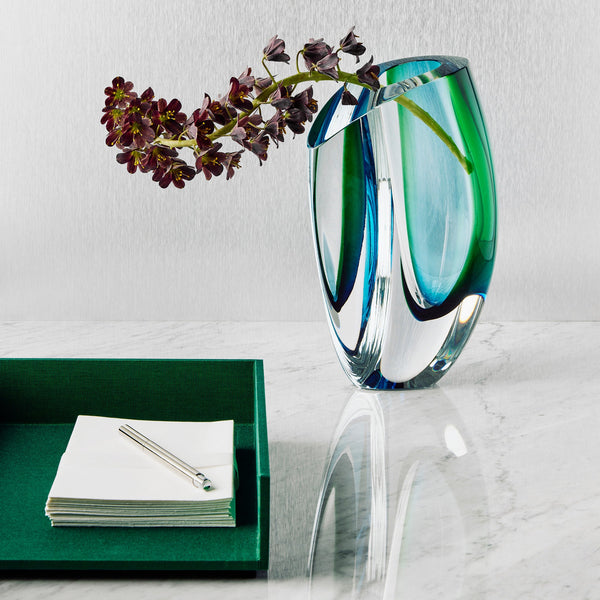 Load image into Gallery viewer, Kosta Boda Mirage Blue/Green Vase Large