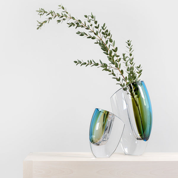 Load image into Gallery viewer, Kosta Boda Mirage Forest Green/Blue Vase Large