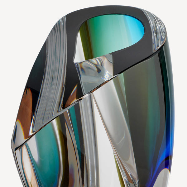 Load image into Gallery viewer, Kosta Boda Mirage Forest Green/Blue Vase Large