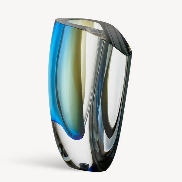 Load image into Gallery viewer, Kosta Boda Mirage Forest Green/Blue Vase XL