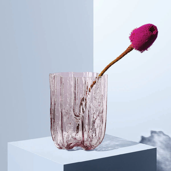 Load image into Gallery viewer, Kosta Boda Crackle Pink Vase Tall