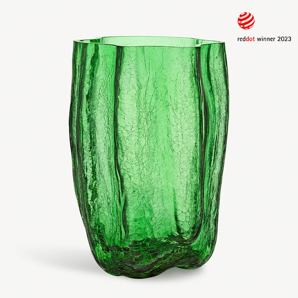 Load image into Gallery viewer, Kosta Boda Crackle Green Vase XL