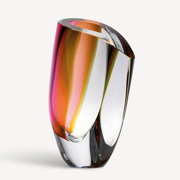Load image into Gallery viewer, Kosta Boda Mirage Gray/Red Vase XL