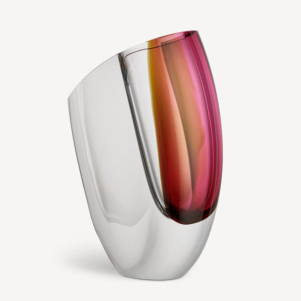 Load image into Gallery viewer, Kosta Boda Mirage Gray/Red Vase XL
