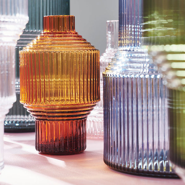 Load image into Gallery viewer, Kosta Boda Pavilion Vase Dark Amber Small