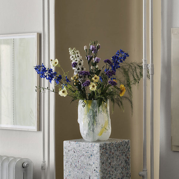 Load image into Gallery viewer, Kosta Boda Crackle Vase Lemon Sorbet Tall