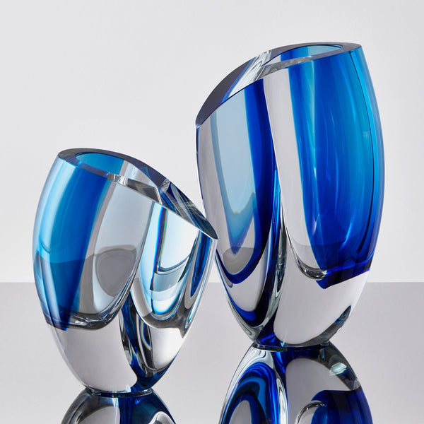 Load image into Gallery viewer, Kosta Boda Mirage Vase Blue/Blue Large