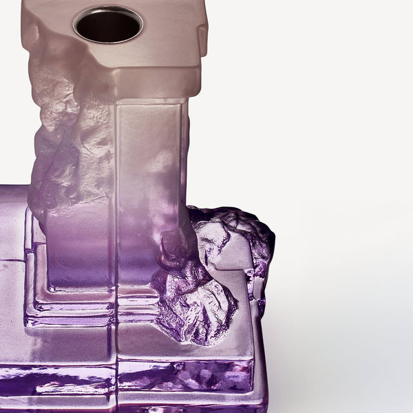 Load image into Gallery viewer, Kosta Boda Rocky Baroque Candlestick Lilac Haze Medium