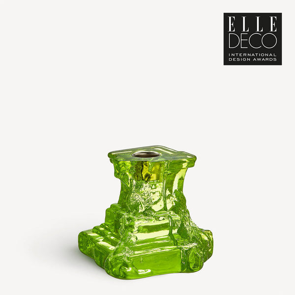 Load image into Gallery viewer, Kosta Boda Rocky Baroque Candlestick Kryptonite Small
