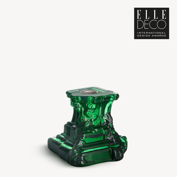 Load image into Gallery viewer, Kosta Boda Rocky Baroque Candlestick Emerald Green Small