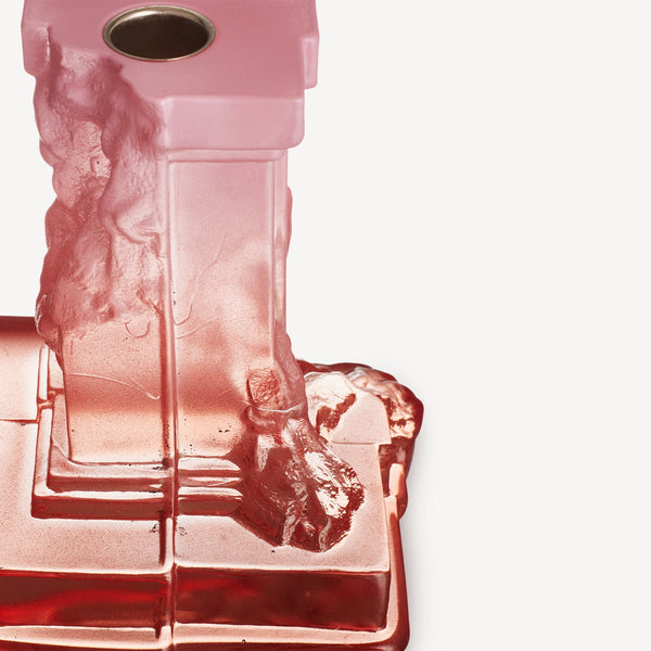 Load image into Gallery viewer, Kosta Boda Rocky Baroque Candlestick Spicy Rose Medium