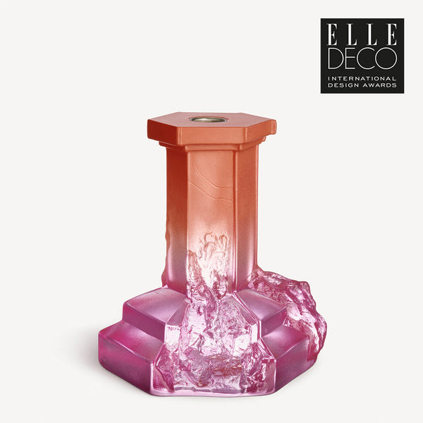 Load image into Gallery viewer, Kosta Boda Rocky Baroque Candlestick Spicy Rose Large