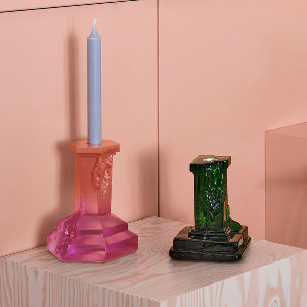 Load image into Gallery viewer, Kosta Boda Rocky Baroque Candlestick Spicy Rose Large