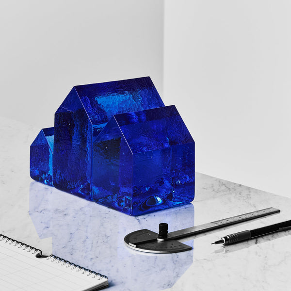 Load image into Gallery viewer, Kosta Boda Kosta House Blue Medium - Glass Art Sculpture