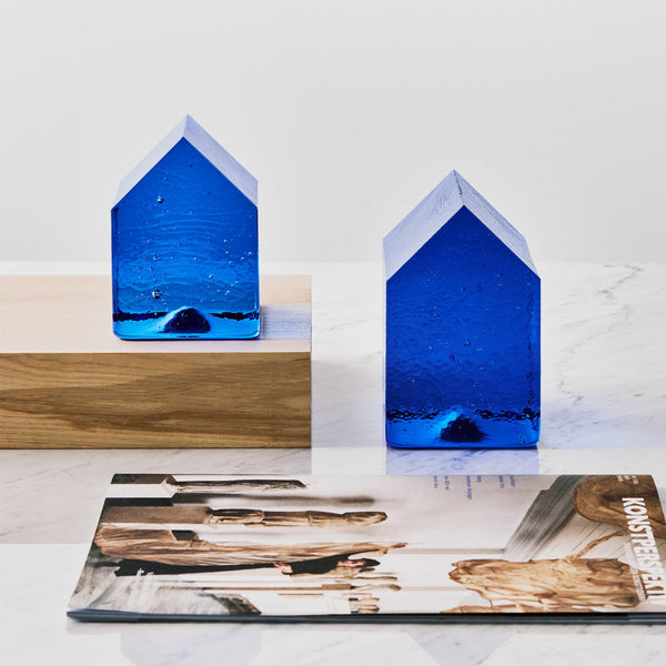 Load image into Gallery viewer, Kosta Boda Kosta House Blue Medium - Glass Art Sculpture