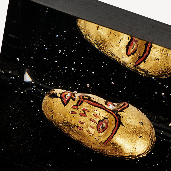 Load image into Gallery viewer, Kosta Boda Black Elements House Of Mystery Gold