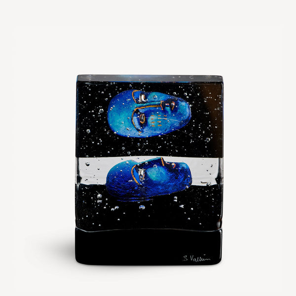 Load image into Gallery viewer, Kosta Boda Black Elements House Of Mystery Blue