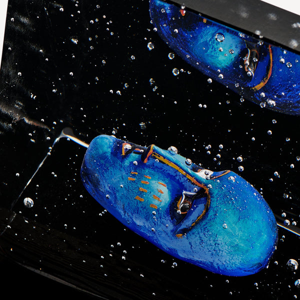 Load image into Gallery viewer, Kosta Boda Black Elements House Of Mystery Blue