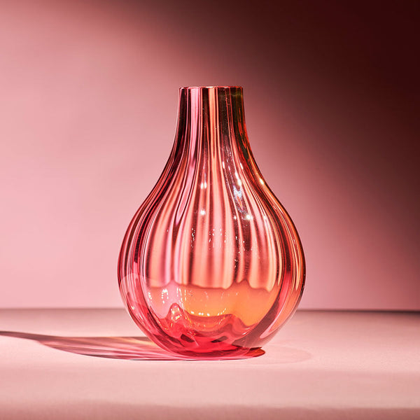 Load image into Gallery viewer, Kosta Boda Iris Vase Pink/Amber