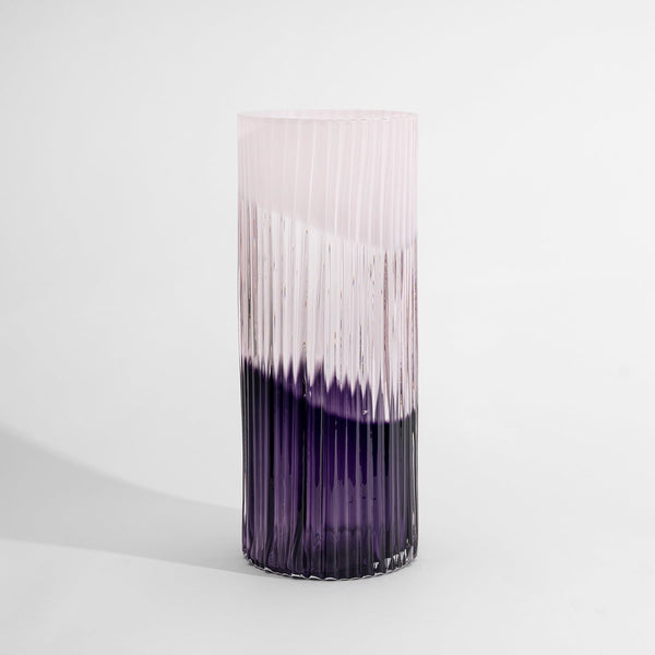 Load image into Gallery viewer, Kosta Boda Plisse Vase Pink Aubergine ED-10